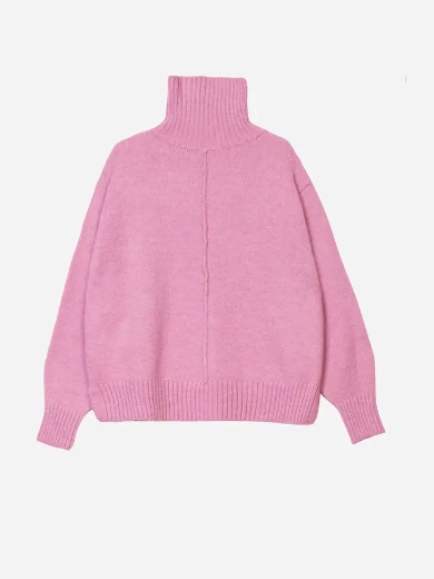 lipy-pink-knit-turtleneck-sweater