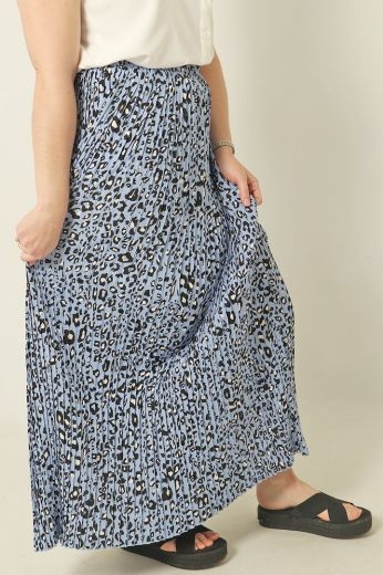 blue-large-scattered-leopard-print-pleated-midi-skirt