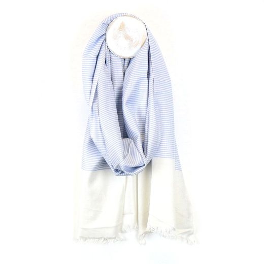 bluewhite-fine-woven-viscose-striped-short-scarf