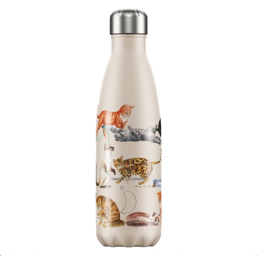 chillys-emma-bridgewater-cats-vacuum-insulated-leakproof-drinks-bottle-500ml-pink