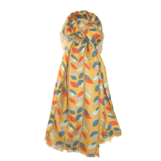 colourful-leaves-scarf-mustard