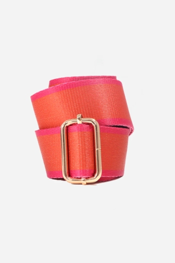 fuchsia-orange-block-border-bag-strap