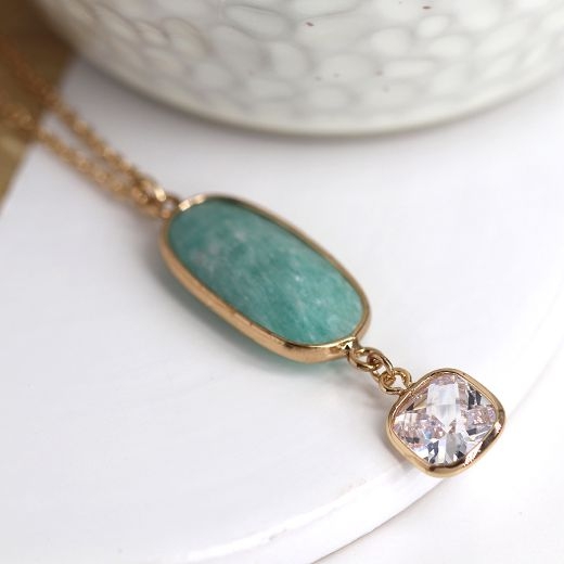 gold-aqua-stone-crystal-pendant-necklace