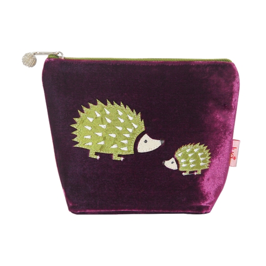 hedgehogs-cosmetic-purse-velvet-plum