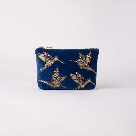 hummingbird-cobalt-velvet-makeup-bag