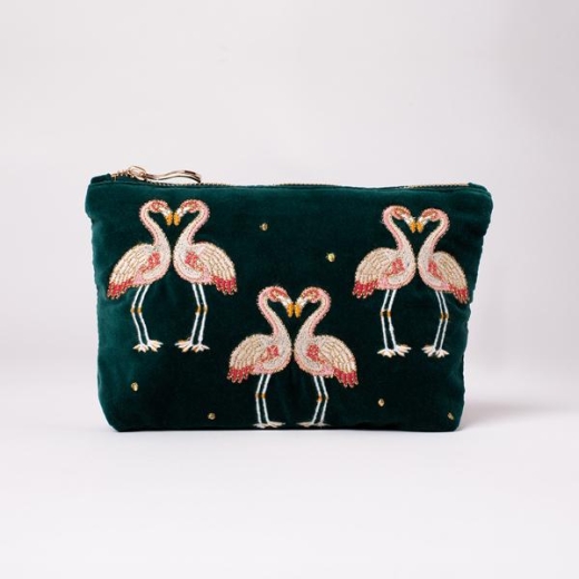 kissing-flamingo-velvet-makeup-bag