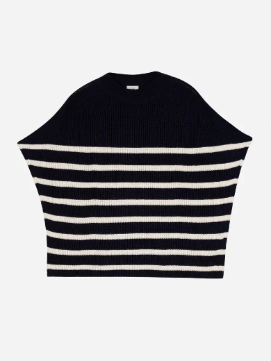 leponia-night-striped-knit-poncho-sweater