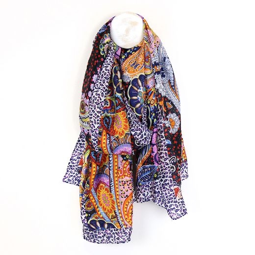 navyorange-mix-bright-paisley-silk-feel-scarf