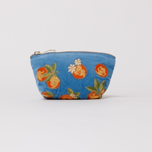 orange-blue-velvet-coin-purse