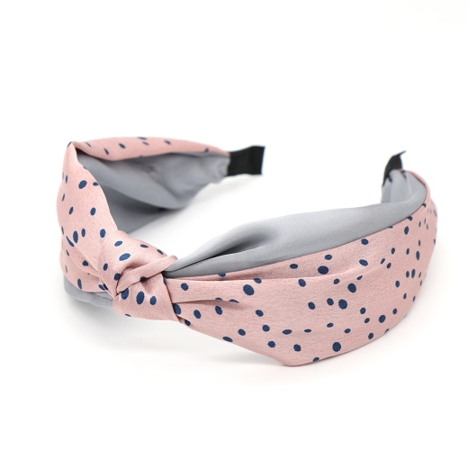 pink-grey-silky-headband-with-blue-dot-print