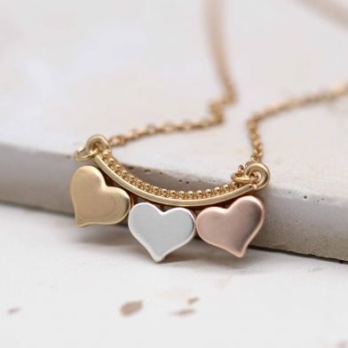 silver-gold-rose-gold-triple-hearts-necklace