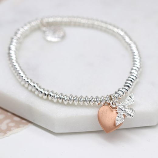 silver-plated-bead-bracelet-with-rose-gold-heart-silver-bee