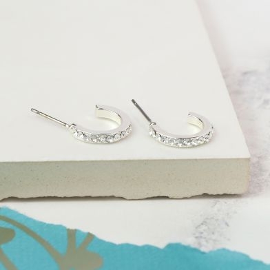 silver-plated-clear-crystal-hoop-earrings