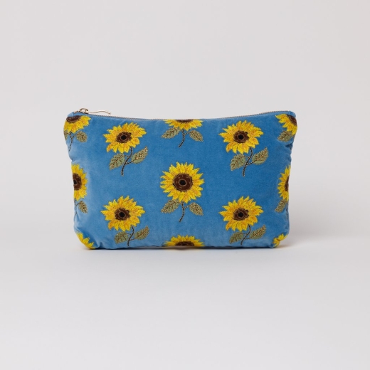 sunflower-blue-velvet-everyday-pouch