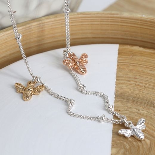 three-tiny-bees-on-silver-plated-chain-necklace